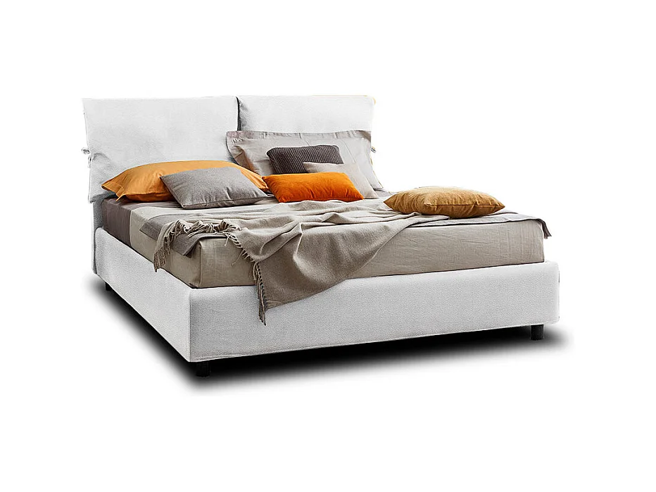 Noemi,  Letto Matrimoniale Noemi Rete Fissa Similpelle Bianco (170cm X 200cm X 108cm)| Duzzle