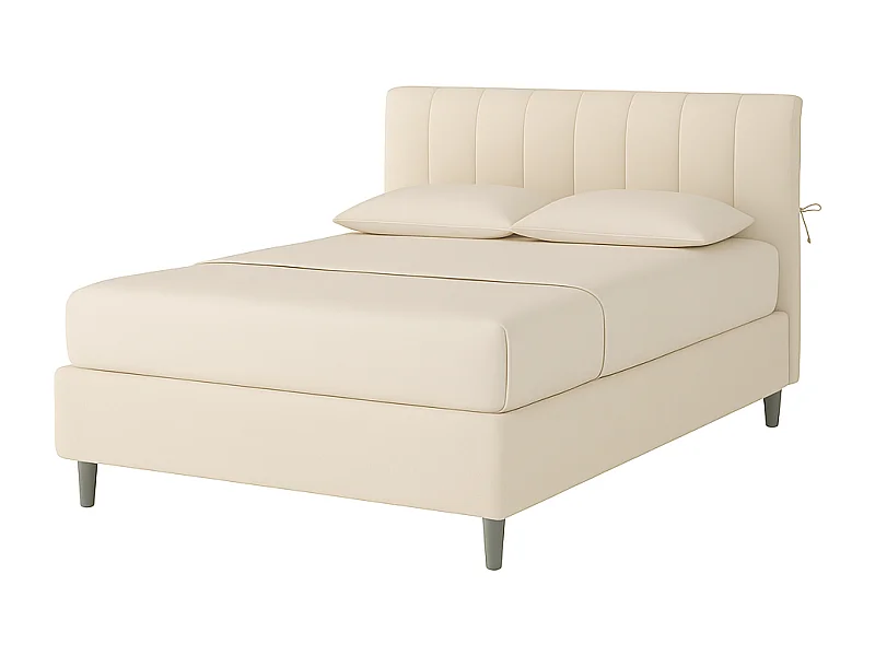Dualia,  Letto a Una Piazza E Mezza Con Rete Rivestimento Tessuto Idrorepellente Beige (135cm X 220cm X 120cm)| Duzzle