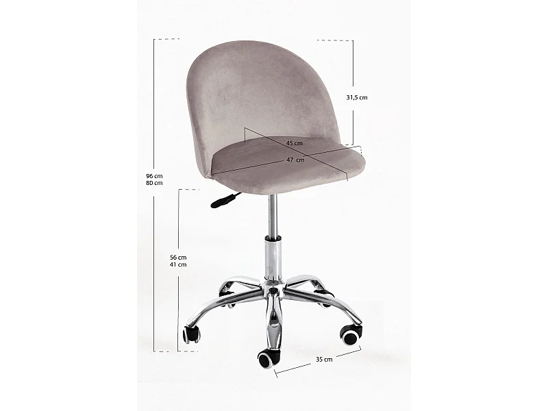 Silla de Escritorio sin brazos Vint Terciopelo Office - Diseño innovador - Ideal para Estudio y Oficinas