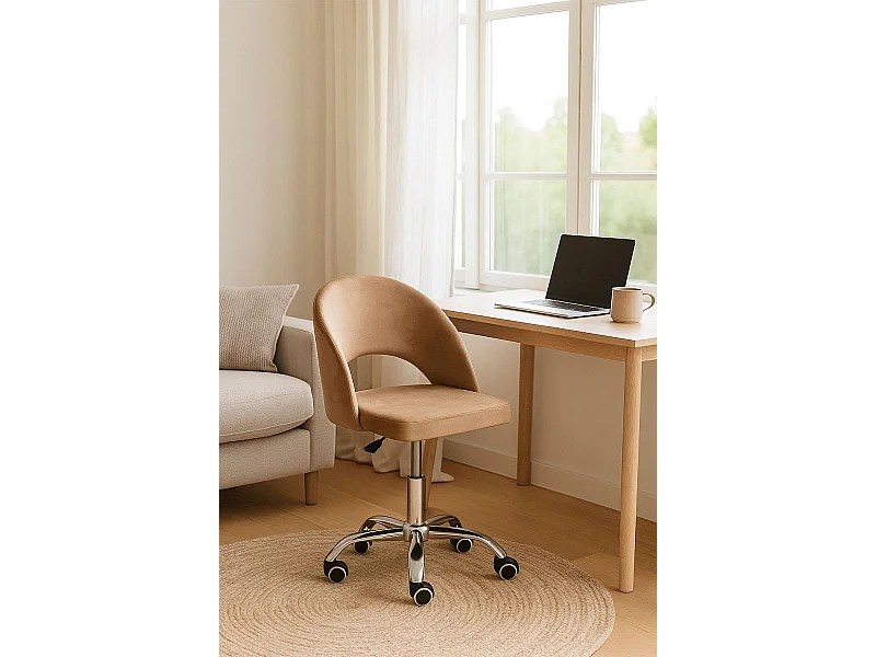 Silla de Escritorio sin brazos Hole Terciopelo Office - Diseño innovador - Ideal para Estudio y Oficinas