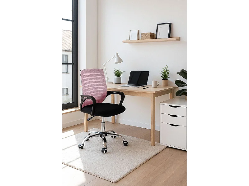 Silla de Oficina Visi en Rosa claro - Máxima Ergonomía - Ideal para Escritorio y Gaming
