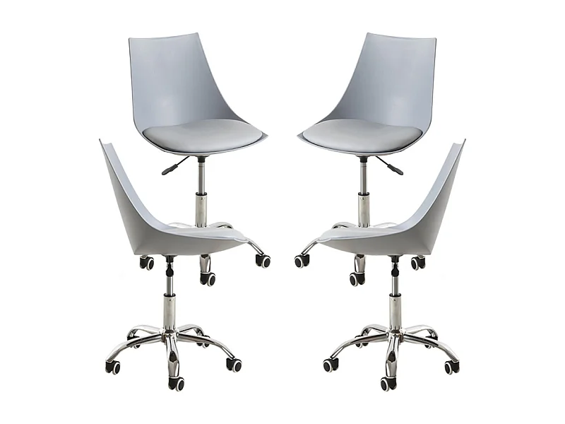 Packs Sillas - Pack 4 Sillas Blok Office - Gris claro