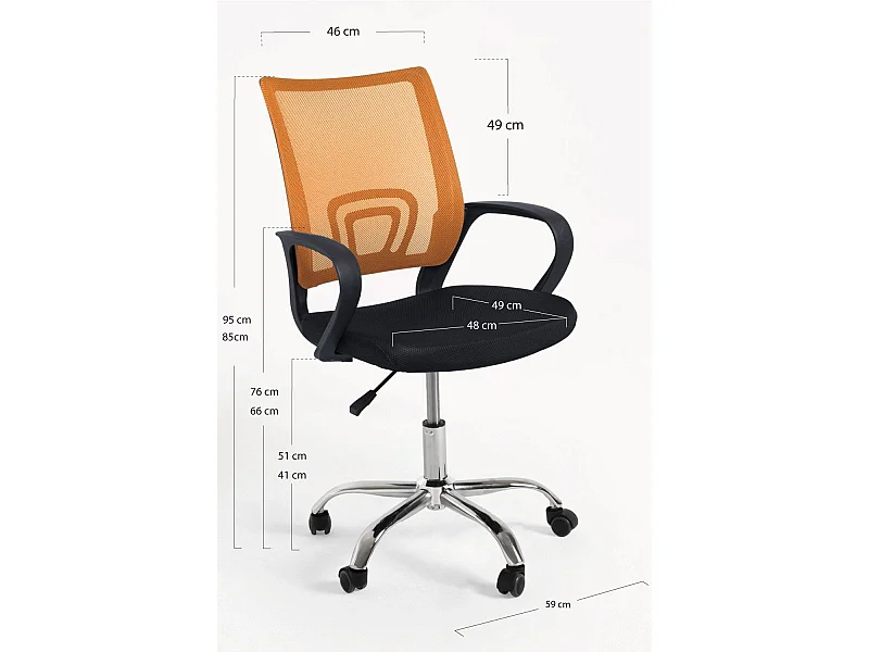Silla de Oficina Naranja y Negra Midi Pro - Máxima Ergonomía - Ideal para Escritorio y Gaming