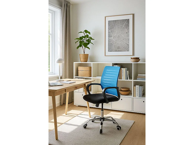 Silla de Oficina Visi en Azul claro - Máxima Ergonomía - Ideal para Escritorio y Gaming