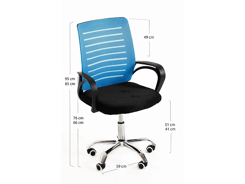 Silla de Oficina Visi en Azul claro - Máxima Ergonomía - Ideal para Escritorio y Gaming