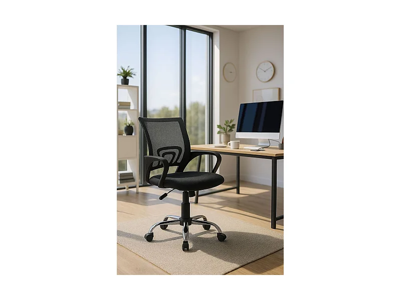 Silla de Oficina Negra Midi - Máxima Ergonomía - Ideal para Escritorio y Gaming