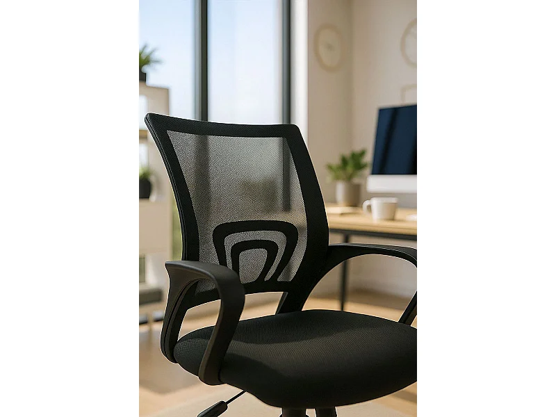 Silla de Oficina Negra Midi - Máxima Ergonomía - Ideal para Escritorio y Gaming