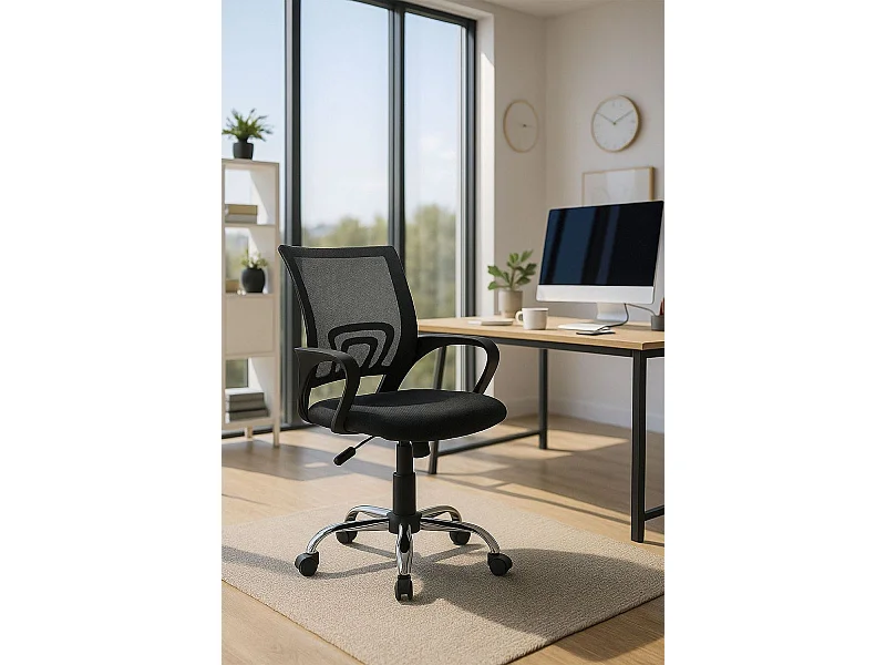 Silla de Oficina Negra Midi - Máxima Ergonomía - Ideal para Escritorio y Gaming