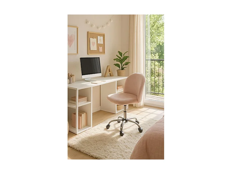 Silla de Escritorio sin brazos Vint Terciopelo Office - Diseño innovador - Ideal para Estudio y Oficinas