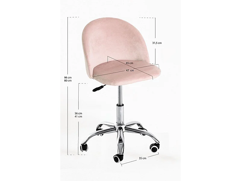 Silla de Escritorio sin brazos Vint Terciopelo Office - Diseño innovador - Ideal para Estudio y Oficinas