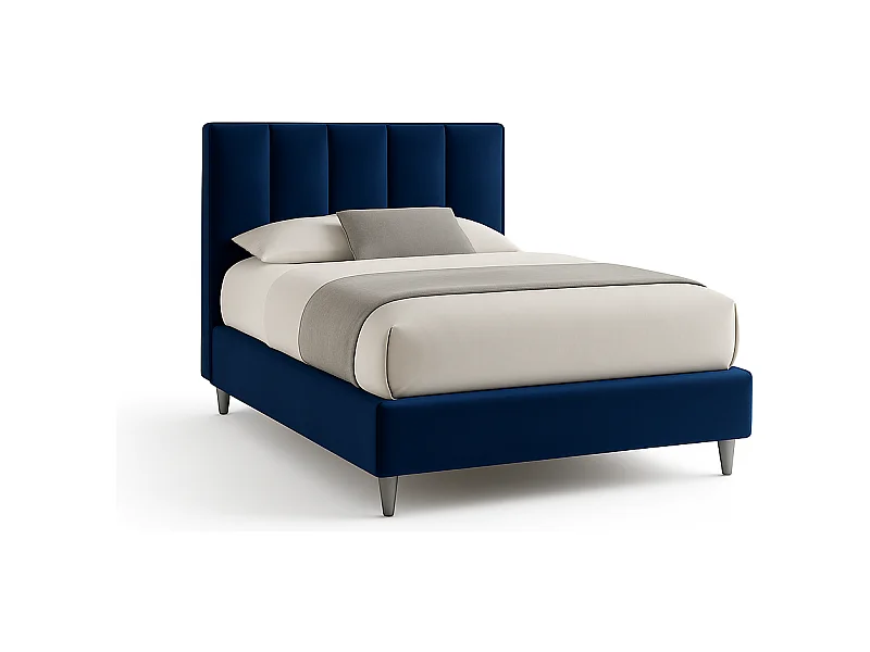 Oasi,  Letto a Una Piazza E Mezza Rivestimento Velluto Idrorepellente Blu (135cm X 225cm X 120cm)| Duzzle