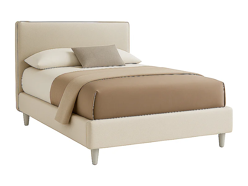 Vela,  Letto a Una Piazza E Mezza Rivestimento Tessuto Idrorepellente Beige (135cm X 225cm X 120cm)| Duzzle