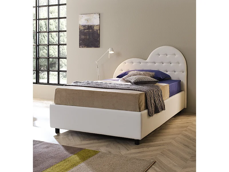 Valentina,  Letto a Una Piazza E Mezza 120 Rete Fissa (136cm X 210cm X 106cm)| Duzzle