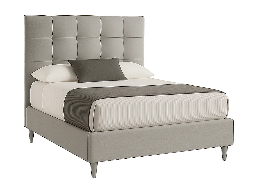 Nubea,  Letto a Una Piazza E Mezza Rivestimento Velluto Idrorepellente Grigio Chiaro (135cm X 225cm X 120cm)