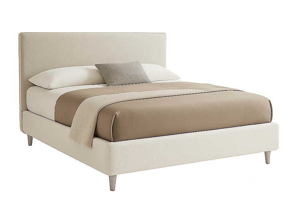 Vela,  Letto Matrimoniale Rivestimento Tessuto Idrorepellente Beige (175cm X 225cm X 120cm)| Duzzle
