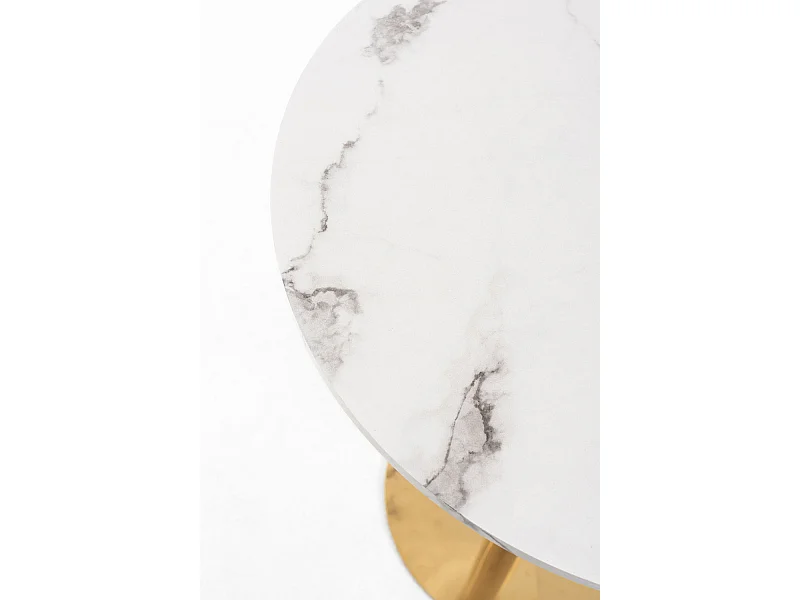 Mesas Auxiliares - Mesa Firro Redonda 70cm Golden - Blanco