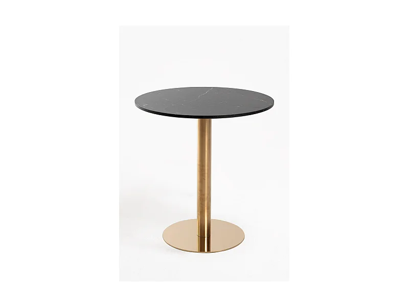 Mesas Auxiliares - Mesa Firro Redonda 70cm Golden - Negro