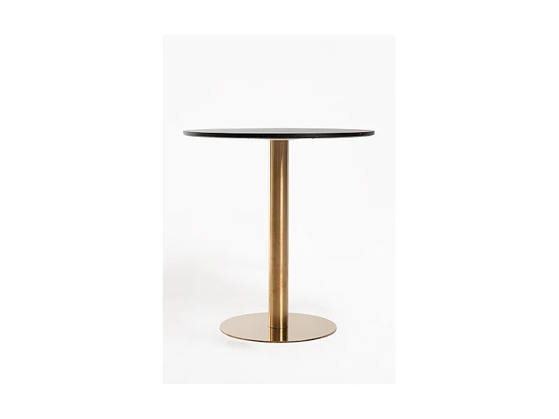 Mesas Auxiliares - Mesa Firro Redonda 70cm Golden - Negro