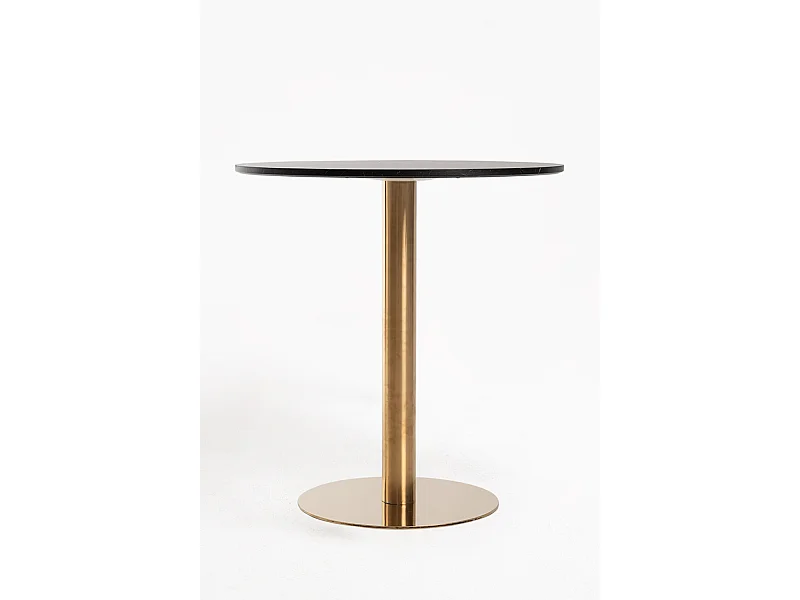 Mesas Auxiliares - Mesa Firro Redonda 70cm Golden - Negro