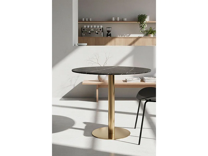 Mesas Bar - Mesa Firro Redonda 70cm Golden - Negro