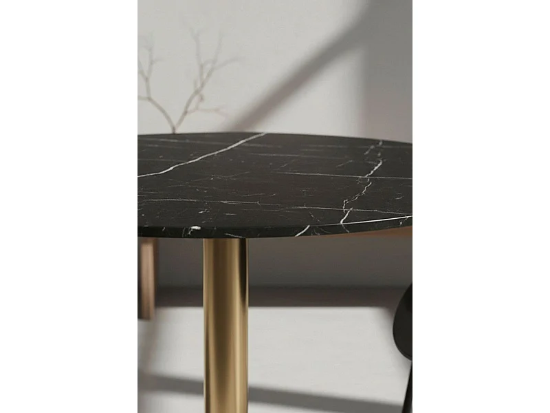 Mesas Bar - Mesa Firro Redonda 70cm Golden - Negro