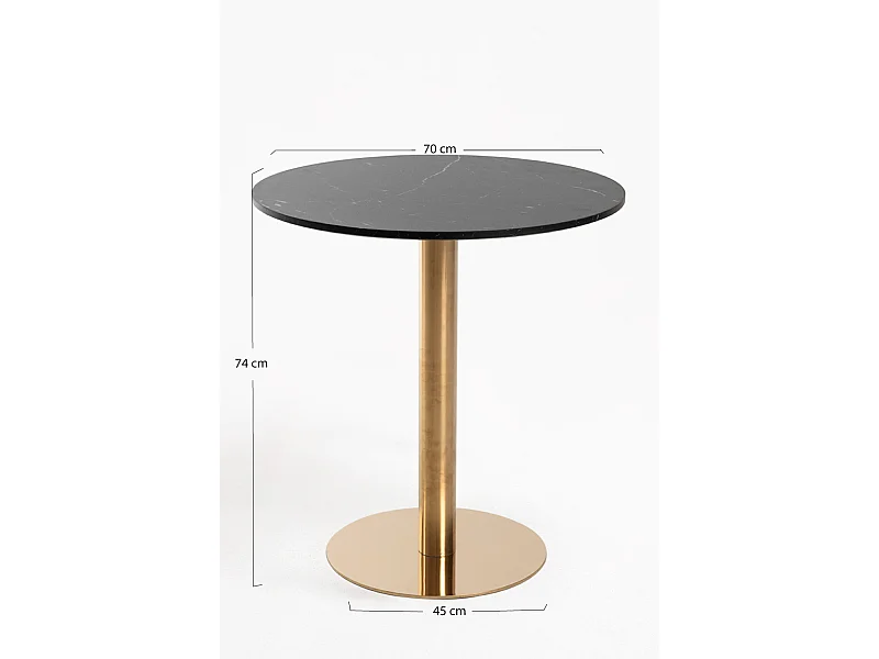 Mesas Bar - Mesa Firro Redonda 70cm Golden - Negro