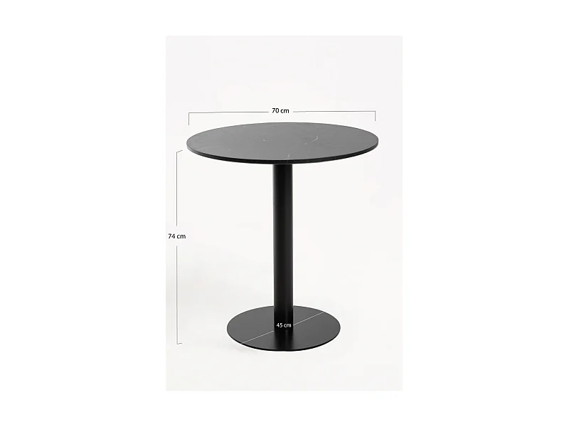 Mesas Auxiliares - Mesa Firro Redonda 70cm Negra - Negro