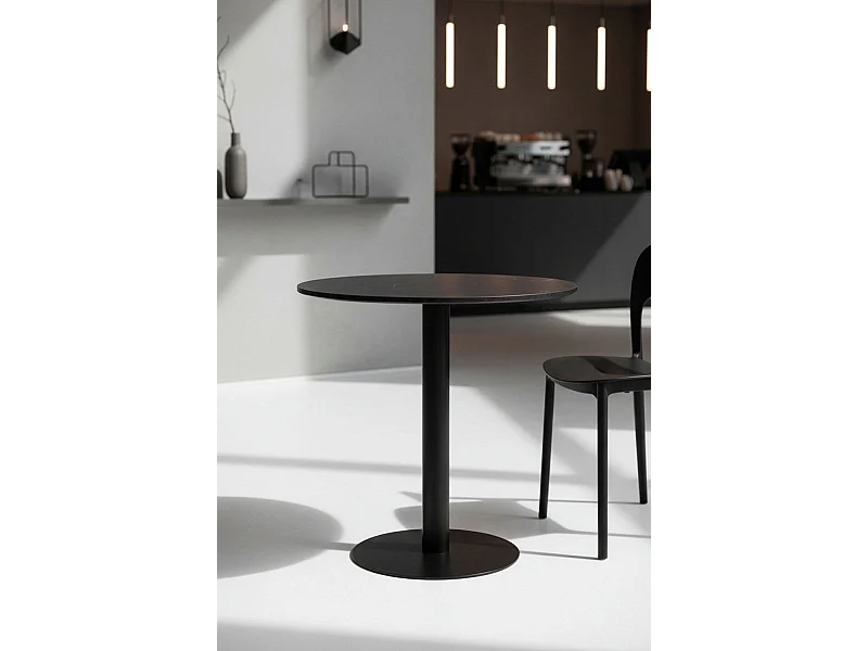 Mesas Bar - Mesa Firro Redonda 70cm Negra - Negro
