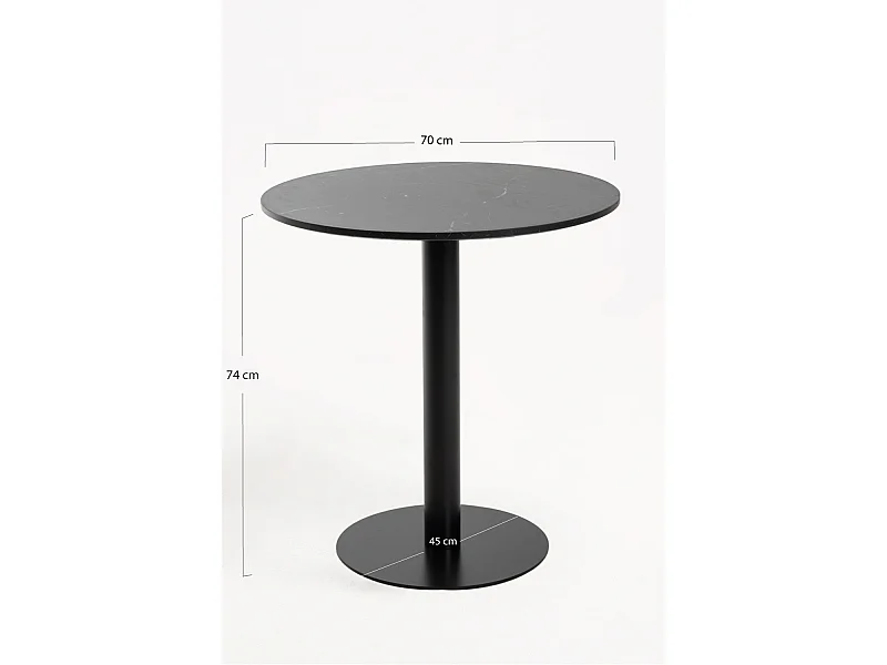 Mesas Bar - Mesa Firro Redonda 70cm Negra - Negro