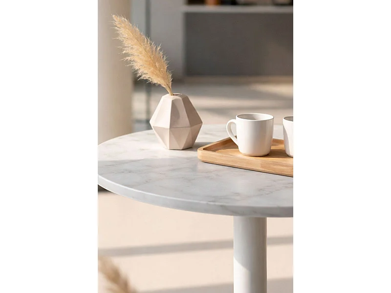 Mesas Bar - Mesa Firro Redonda 70cm Blanca - Blanco