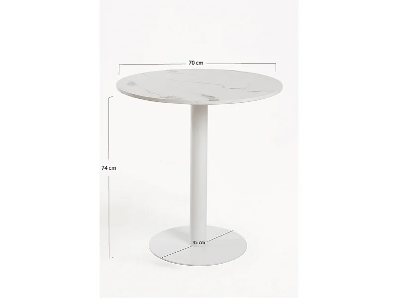 Mesas Bar - Mesa Firro Redonda 70cm Blanca - Blanco
