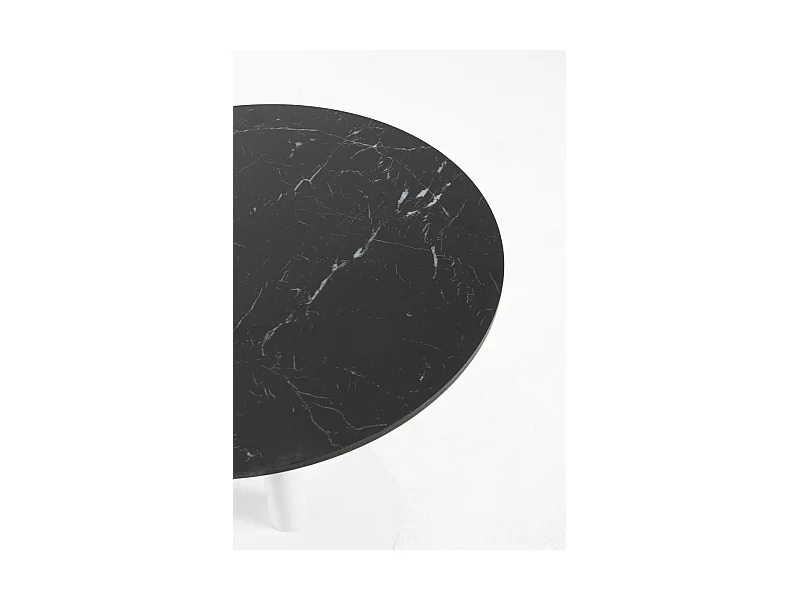 Mesas Auxiliares - Mesa Firro Redonda 70cm Blanca - Negro