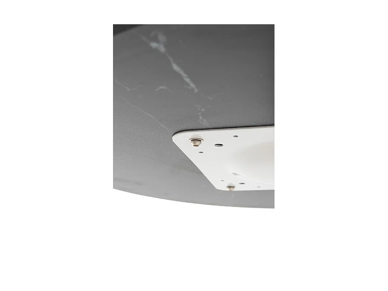 Mesas Auxiliares - Mesa Firro Redonda 70cm Blanca - Negro