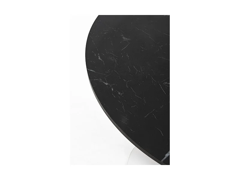 Mesas Auxiliares - Mesa Firro Redonda 70cm Blanca - Negro