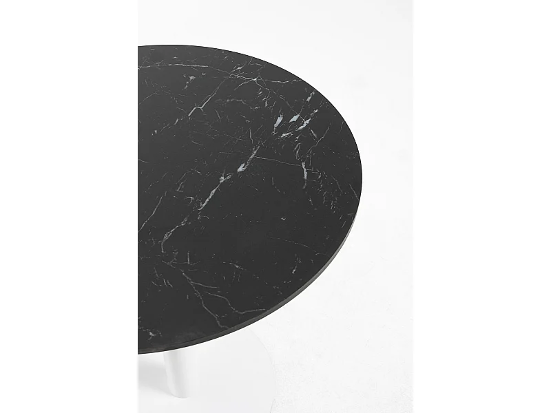 Mesas Auxiliares - Mesa Firro Redonda 70cm Blanca - Negro