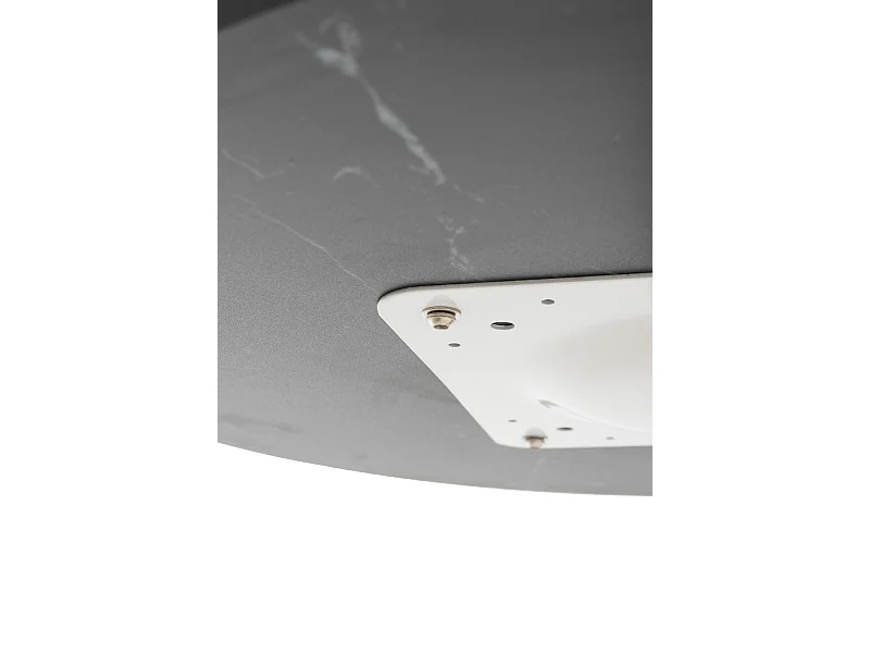 Mesas Auxiliares - Mesa Firro Redonda 70cm Blanca - Negro