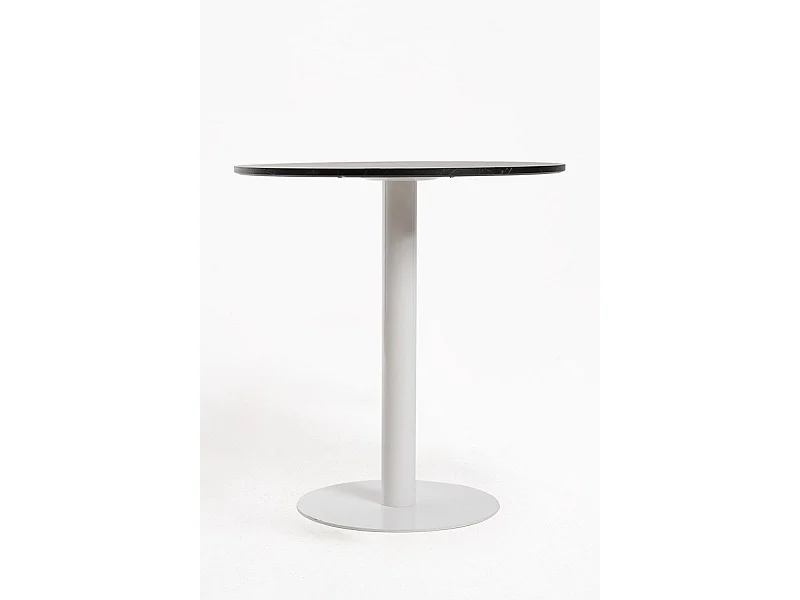 Mesas Bar - Mesa Firro Redonda 70cm Blanca - Negro