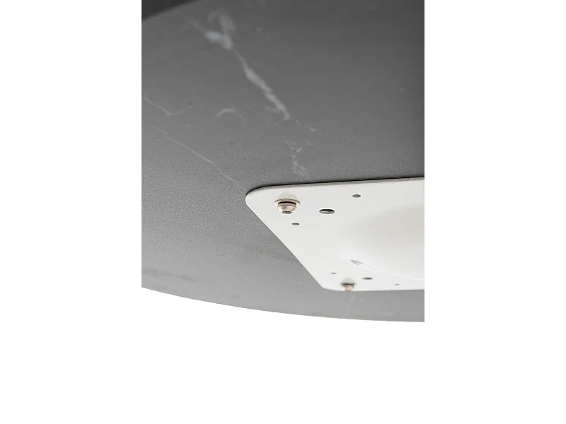 Mesas Bar - Mesa Firro Redonda 70cm Blanca - Negro