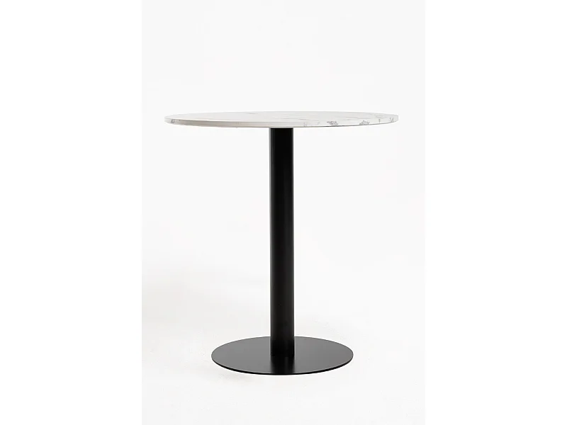 Mesas Auxiliares - Mesa Firro Redonda 70cm Negra - Blanco