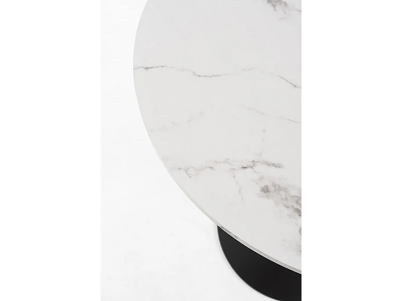 Mesas Auxiliares - Mesa Firro Redonda 70cm Negra - Blanco