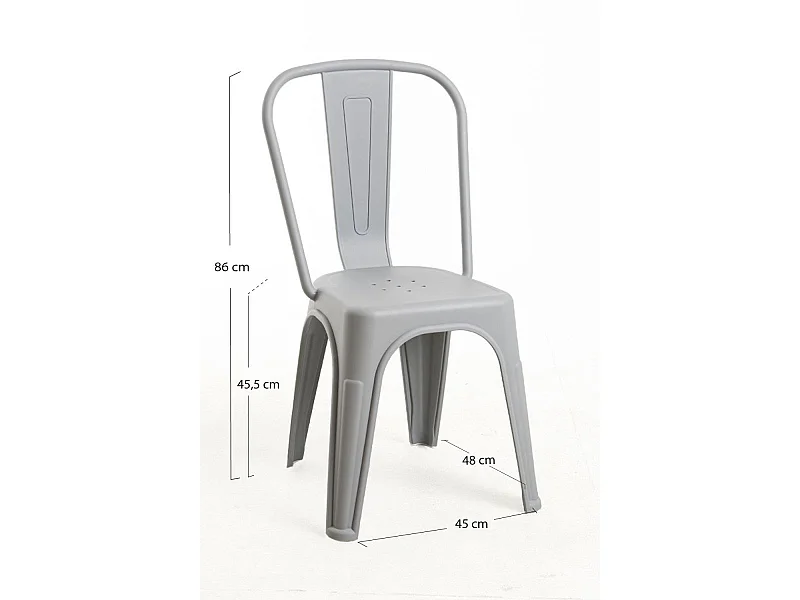 Sillas Jardín - Silla Torix Polipropileno - Gris claro
