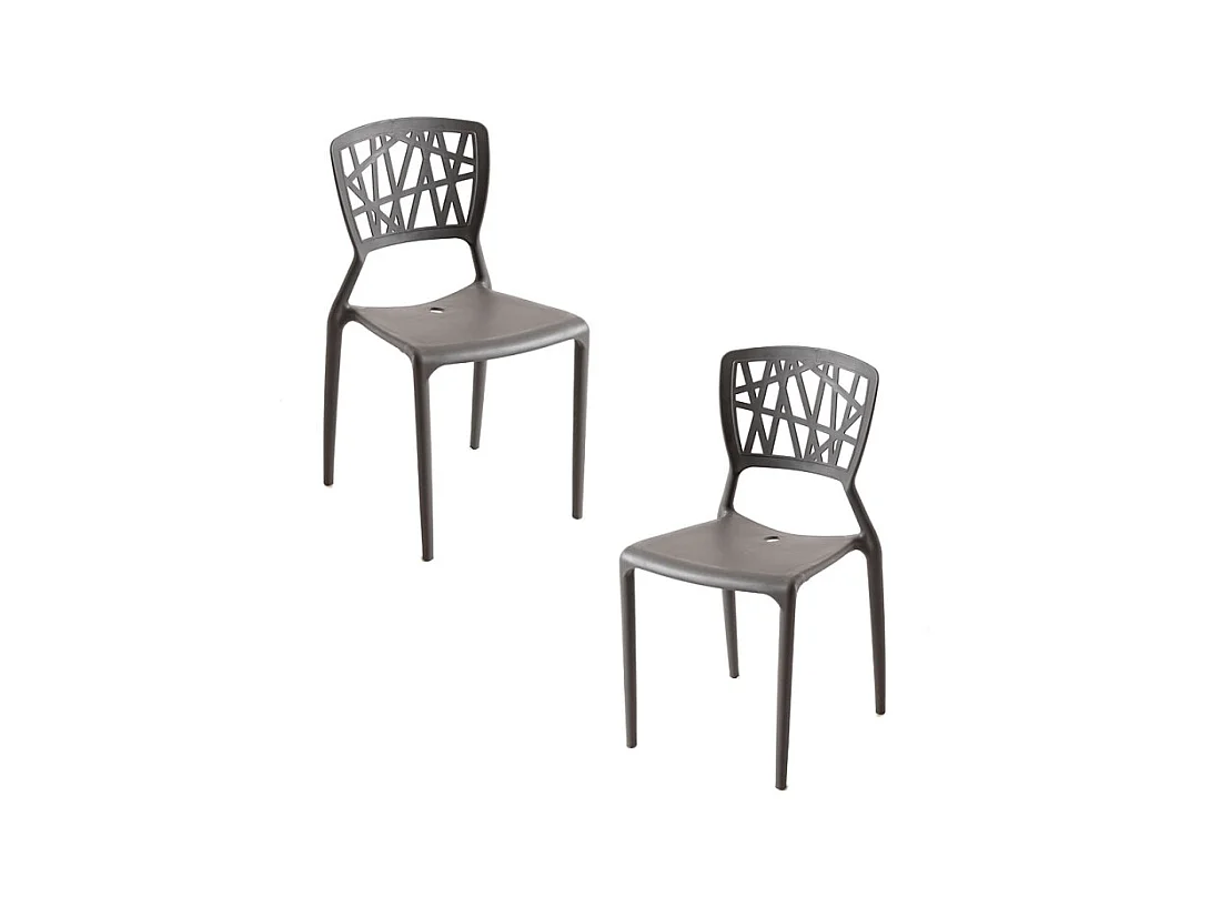Packs Sillas Jardín - Pack 2 Sillas Delta - Gris oscuro