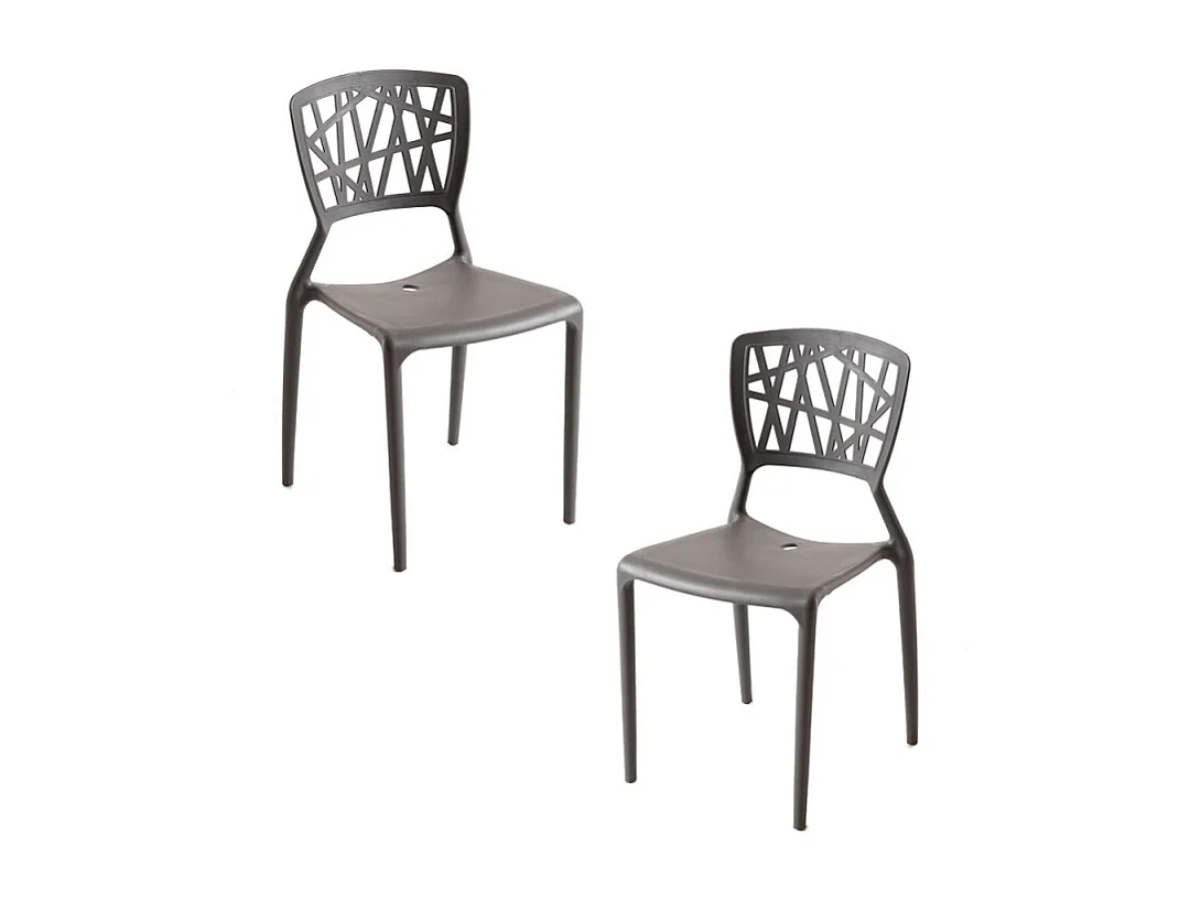 Packs Sillas Jardín - Pack 2 Sillas Delta - Gris oscuro