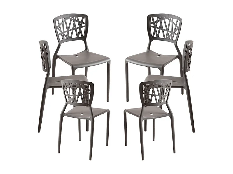 Packs Sillas Jardín - Pack 6 Sillas Delta - Gris oscuro