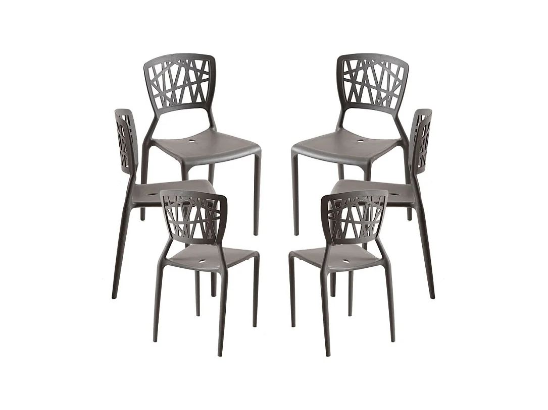 Packs Sillas Jardín - Pack 6 Sillas Delta - Gris oscuro