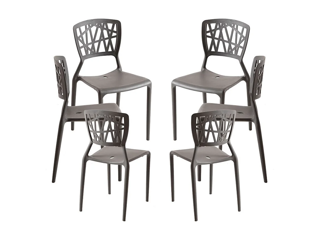 Packs Sillas Jardín - Pack 6 Sillas Delta - Gris oscuro