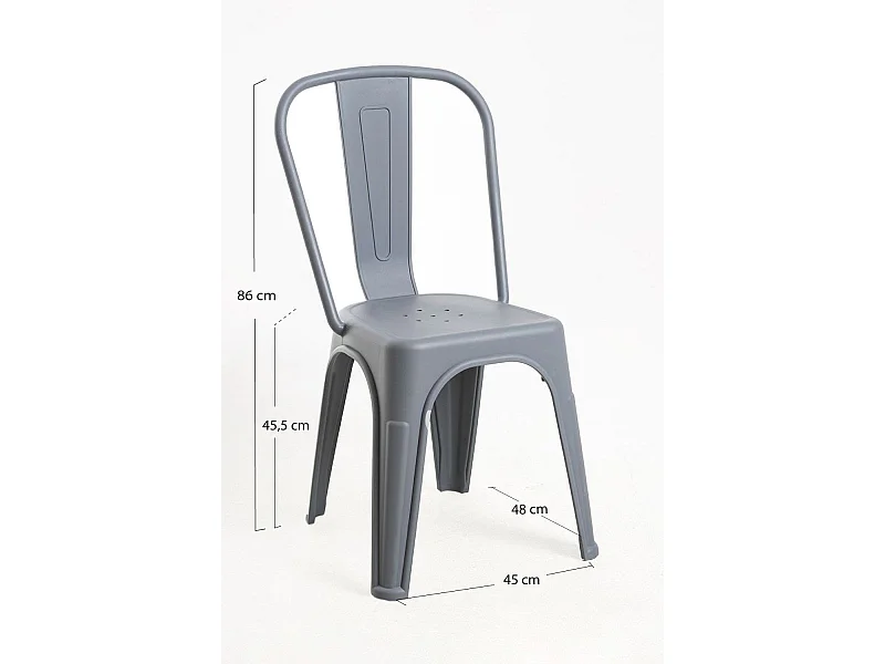 Sillas Jardín - Silla Torix Polipropileno - Gris oscuro