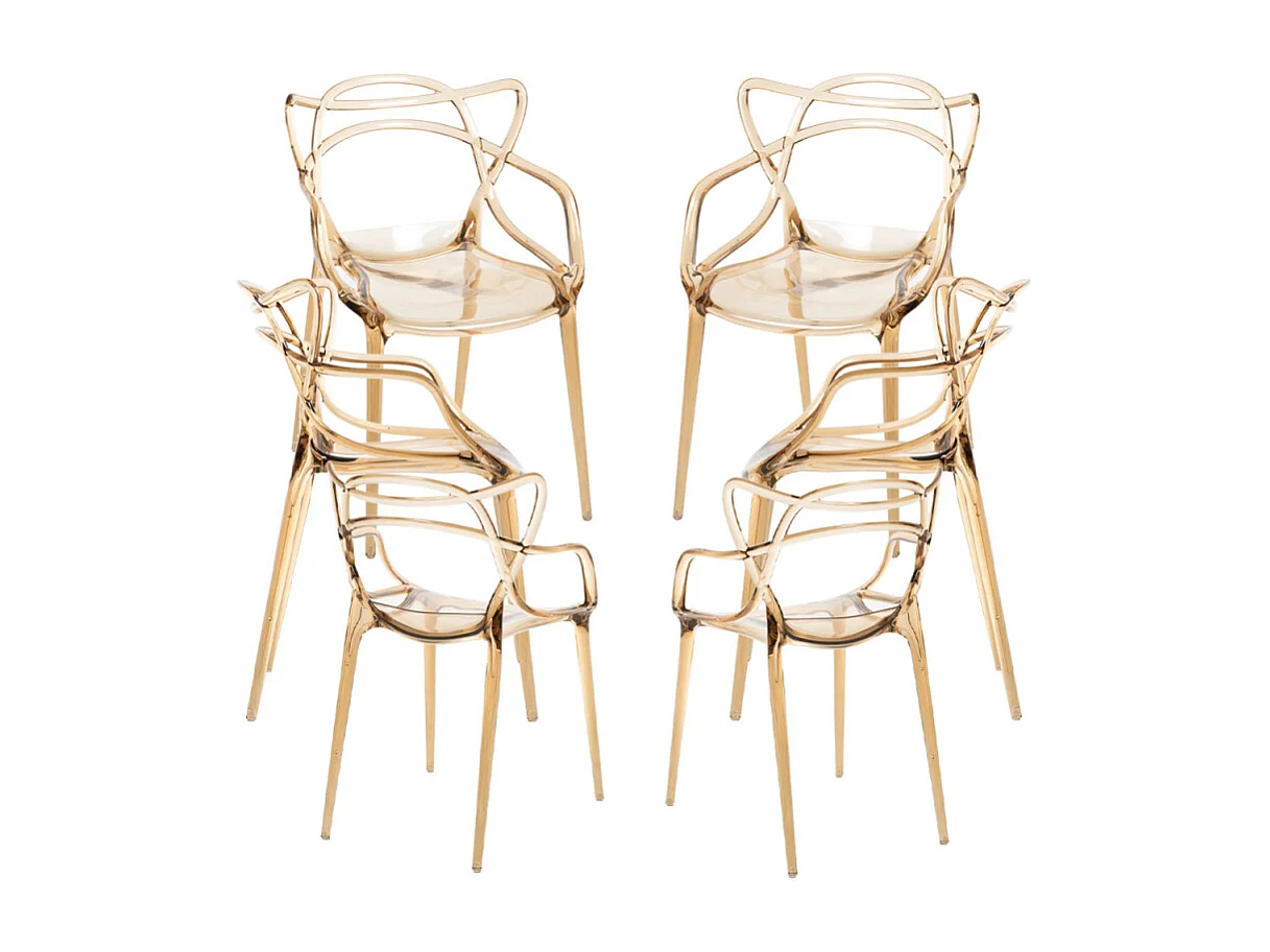 Packs Sillas Jardín - Pack 6 Sillas Korme Transparente - Ambar