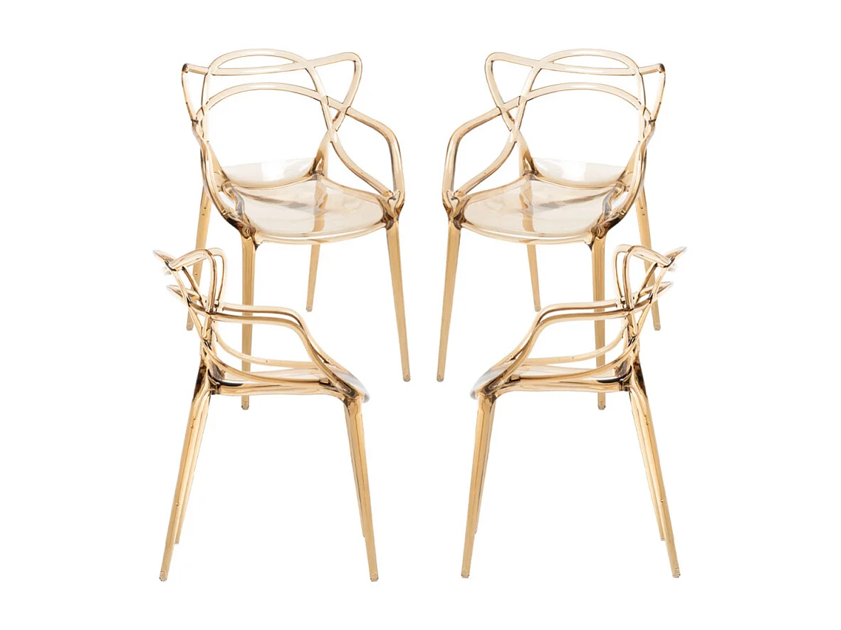 Packs Sillas Jardín - Pack 4 Sillas Korme Transparente - Ambar