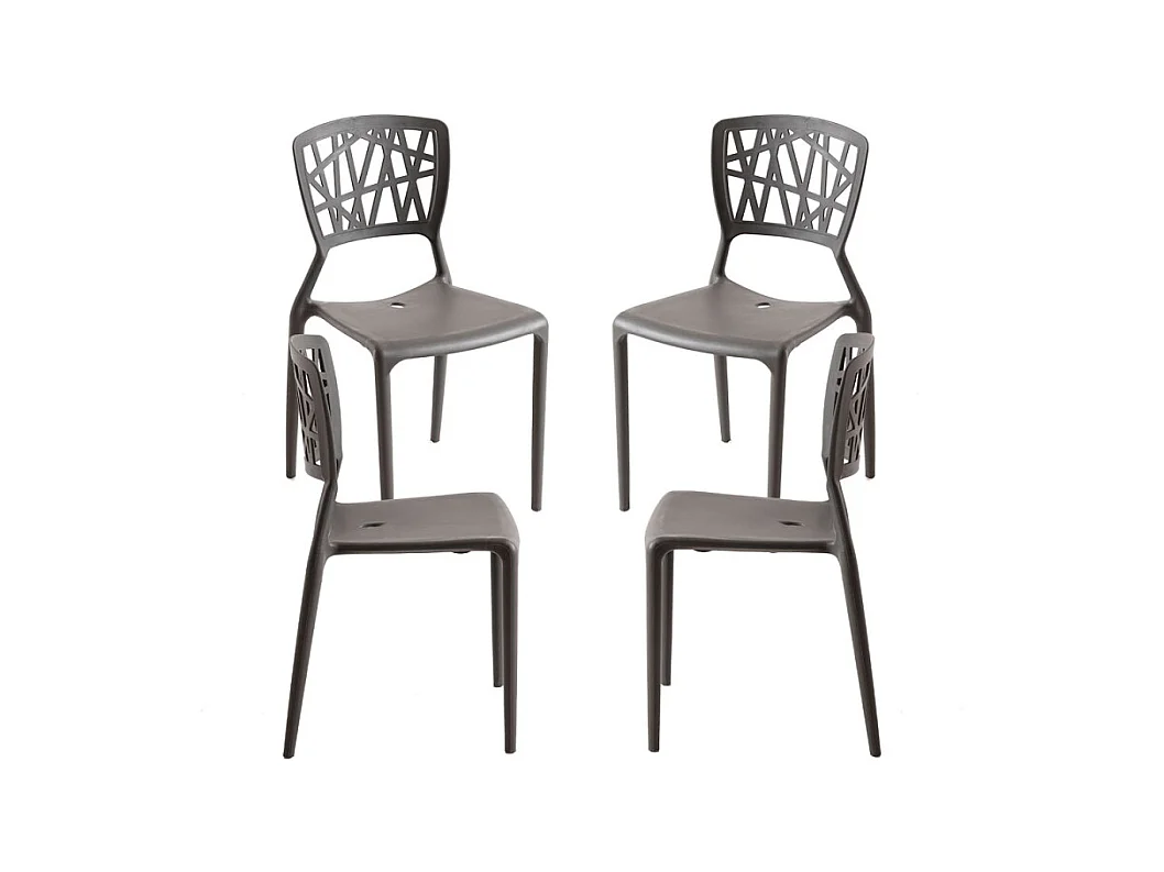 Packs Sillas Jardín - Pack 4 Sillas Delta - Gris oscuro